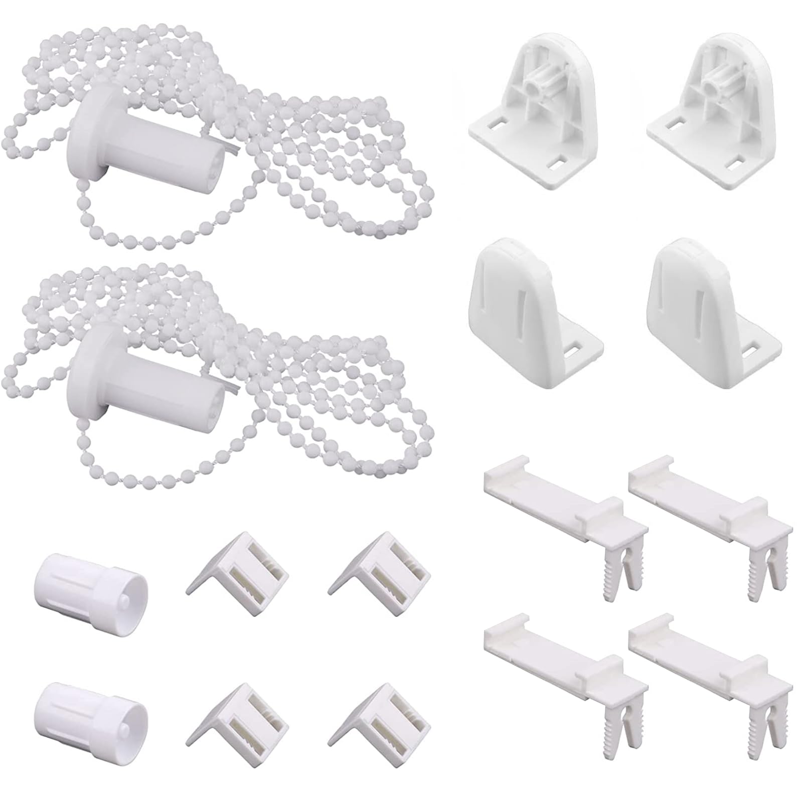 2 Kit Roller Blind Bracket Window, 17 mm Replacement Window Blind Spare Parts, Double Roller Blind, Clamp Fixing Roller Blind, Fittings Set for Blackout Roller Blind, Side Drawstring Roller Blind