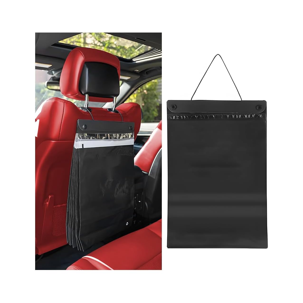 Photo 1 of Mandark Car Trash Bag, 40PCS Disposable Large Capacity Hanging Garbage Pocket for Travel Camping, Portable Self Adhesive Auto Rubbish Pouch Accessories, Universal for Vehicles