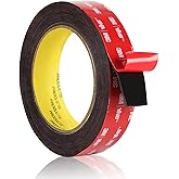 Double Sided Tape Heavy Duty, Waterproof Mounting Foam Tape, 16.5ft Length, 0.98in Width, High Temperature Resistant Adhesive Tape for Car, LED Strip Light, Office Decor, Uses 5952 Raw Material