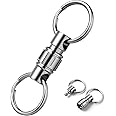 TISUR Quick Release Keychain, Carabiner Keychain Key Rings,Detachable Pull Apart Double-End Swivel Key Chain Linker