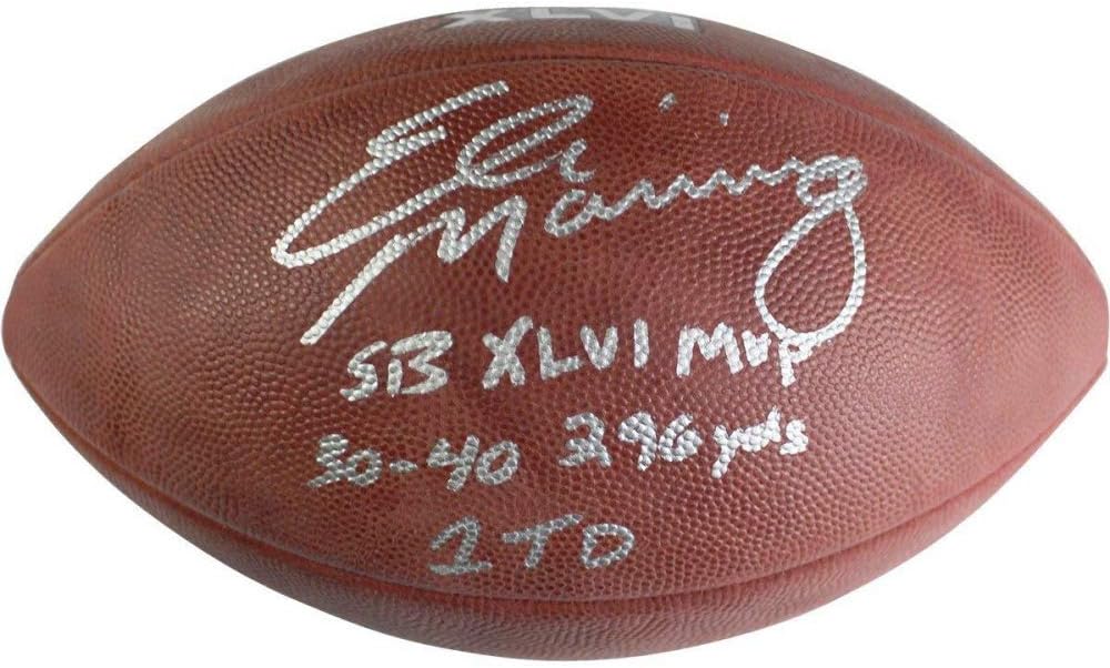 Eli Manning New York Giants Signed Autograph Authentic SB Super Bowl XLVI NFL Duke Football MULTI Inscribed RARE Steiner Sports Certified