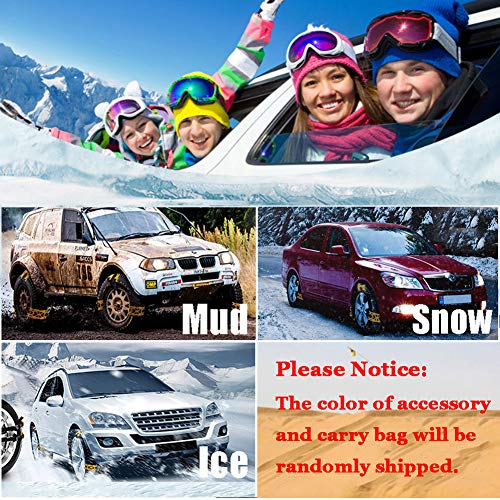 image for Buyplus Snow Tire Chains for Cars - Adjustable Anti Slip Emergency Tir