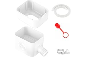 BINAZON Downspout Diverter, Diverter for Downspout, Rain Barrel Diverter Kit Downspout 3"x 4" and 2"x 3", Rain Barrel Diverter Kit with Adjustable Valve, Diverts Water Into Rain Barrel,4.6ft Hose - White