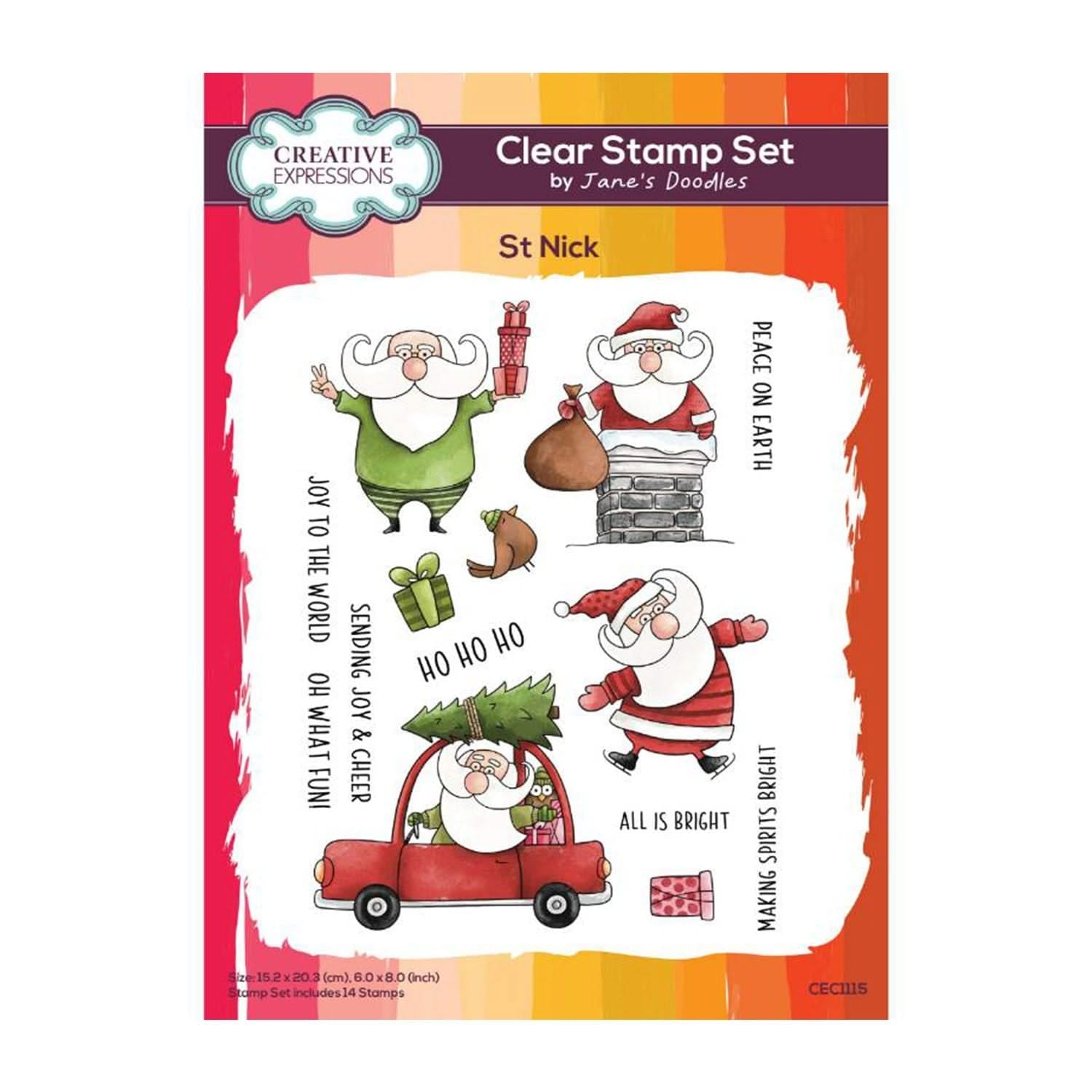 Creative Expressions Jane's Doodles St Nick 6 in x 8 in Clear Stamp Set, 6 x 8 in