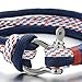 Man Women Steel Screw Anchor Shackles Blue Nautical Sailor Rope Cord Braided Wrap Bracelet Wristband