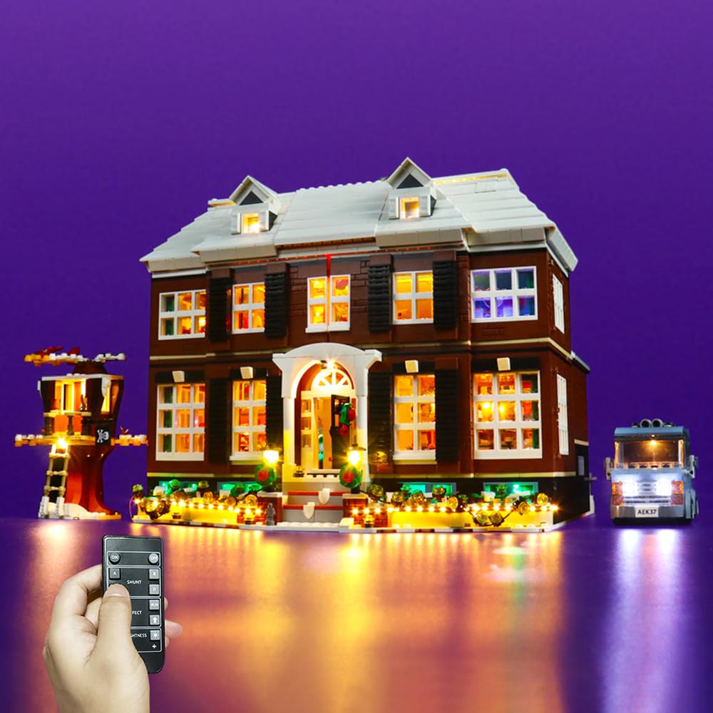 LocoLee Led Light Set for Home Alone, Decoration Lighting Kit for Home Alone Collectible Bricks Building Blocks Model, Creative Gift (No Lego) (Remote Control)