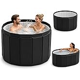 Portable Bathtub for Adult, Foldable Soaking Bathtub for Hot SPA&amp;Ice Bath, Foldable Small Bathtub collapsible bathtub for Bathing, 6-layer Insulated portable tub,Space-Saving (black 41.3X26.6 IN)