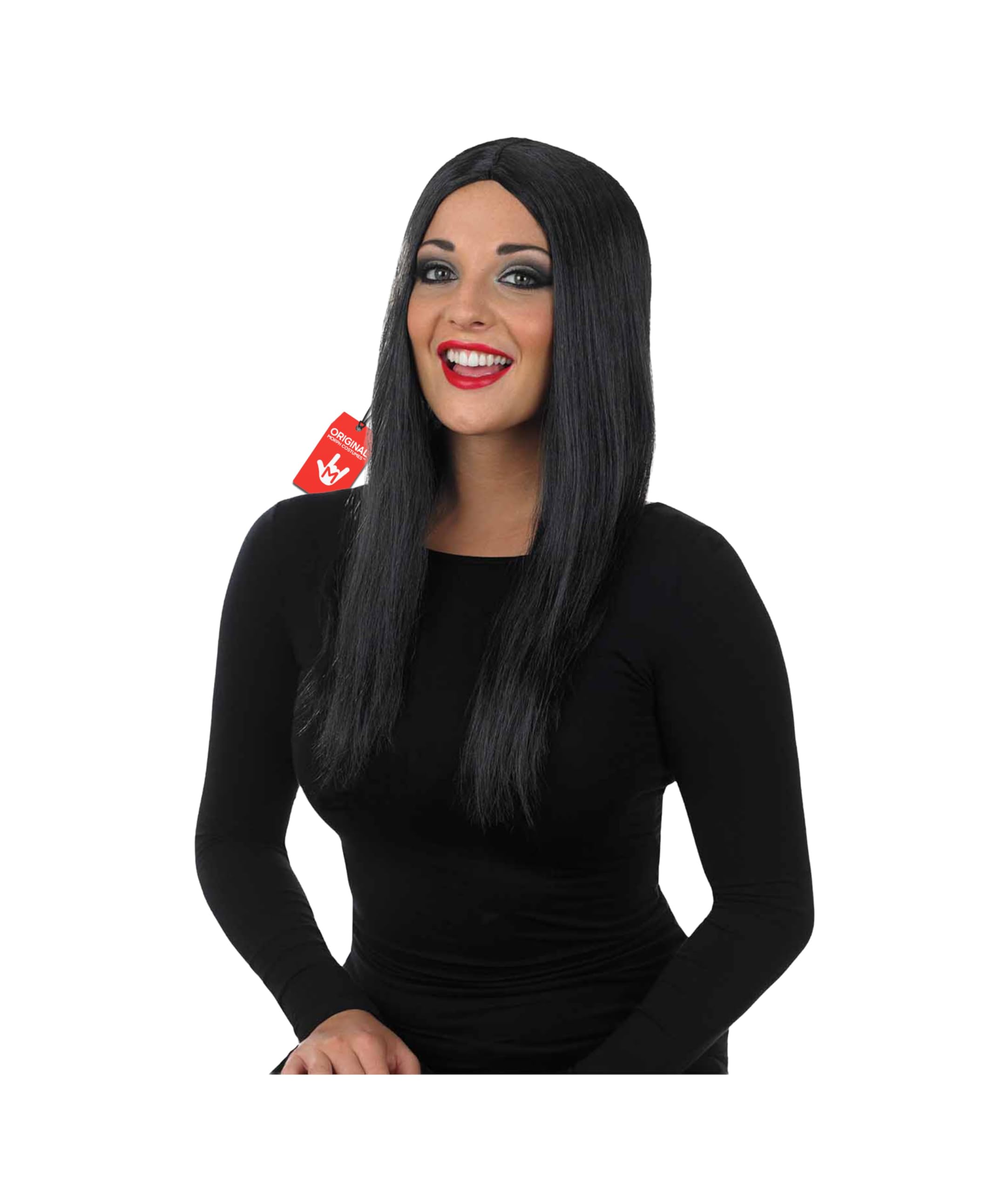 Fun Shack Womens Long Black Wig Adults Gothic Film Character Hair Costume Accessory, One Size, Long Wig Black