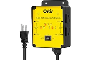 2025 New! Automatic Vacuum Switch, Ortis Dust Control Autoswitch for 3 Power Tools, Delay Vacuum On/Off to Prevent Circuit Overload and Tripping, Adjustable Actuation Threshold