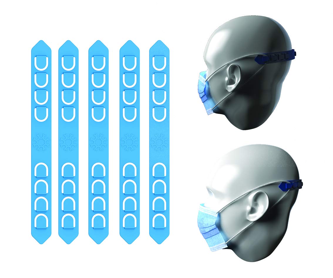 Corona Ear Protector, Face Mask Strap Adjuster, Mask Extender, Ear Savers, Strap Extension Hook, Face Cover Holder, Ear Protection Wear Headband, Reusable, 8 Adjustable sizes