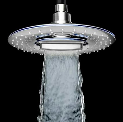 TOTAL HOME ABS Waterfall and Water Spray Shower Head, 8-inch, Chrome Finish