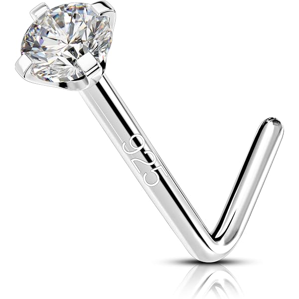 1PC. 22G 1.5mm Ball Top Rose Gold Plated .925 Sterling Silver Nose
