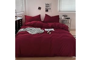 Wellboo Burgundy Comforter Set Queen Size Dark Red Bedding Set Women Girls Claret Wine Quilt Soft Crimson Blanket Quilts Rish