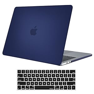 Procase MacBook Pro 15 Case 2019 2018 2017 2016 Release A1990/A1707, Hard Case Shell Cover and Keyboard Cover for Apple MacBook Pro 15" (2019/2018/2017/2016) with Touch Bar and Touch ID –Darkblue