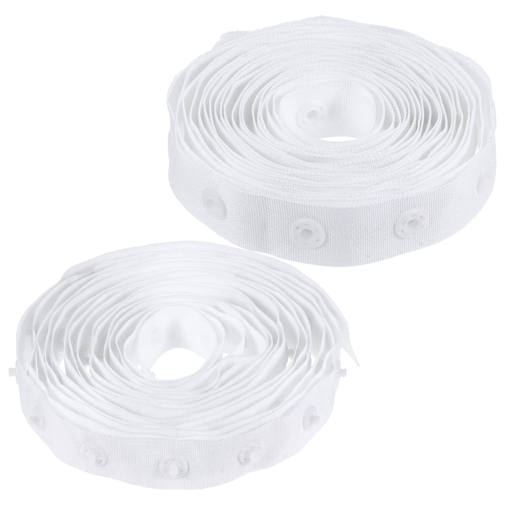 EXCEART White Sewing Snap Tape Buttons Zipper Fastener Press Stud Replacement for Clothing Baby Lingerie Teddy Crotch Sewing DIY Accessory 25mm