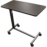 Drive Medical 13067 Non Tilt Top Overbed Table, Silver Vein