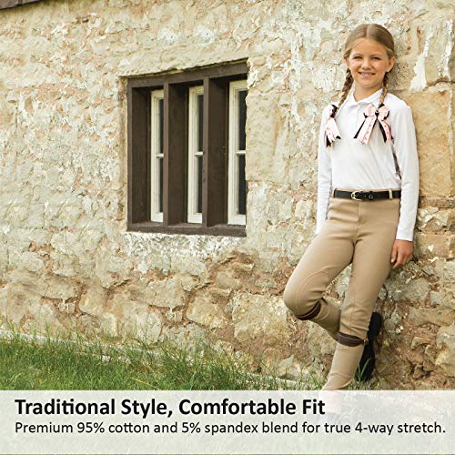 image for ELATION Jodhpurs Girls Riding Pants Red Label - Classic Duff Tan Breec