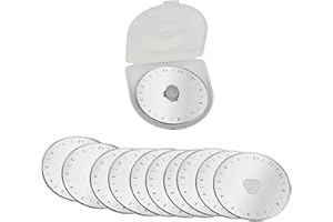 10Pcs 60mm Rotary Cutter Blades Set, Rotary Replacement Blades, Fabric Cutter Rotary Blades,Perfect for Quilting Scrapbooking