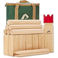 ApudArmis Kubb Yard Game Set, Viking Chess Outdoor Clash Toss Yard Game with Carrying Case - Rubber Wooden Backyard Lawn Game