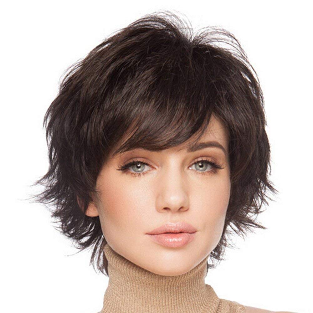 HAIRCUBE Short Hair Wigs for Women with Bangs Natural Human Hair Wig