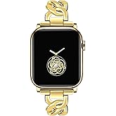 Newlibery Gold Watch Band Women Compatible with Apple Watch 42mm(S3/2/1) 44mm 45mm 46mm 49mm Adjustable Metal Band Jewelry Chain Link Bracelet Strap for iWatch Series 10/9/8/7/6/5/4/3/2/1/SE/Ultra