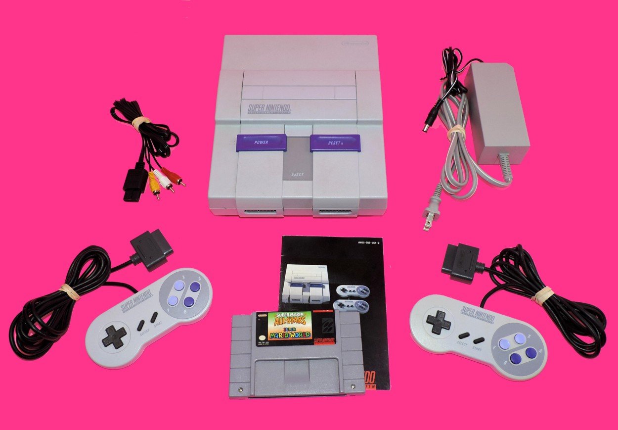 Super NES Mario Set with 5-Game Cartridge: Video Games