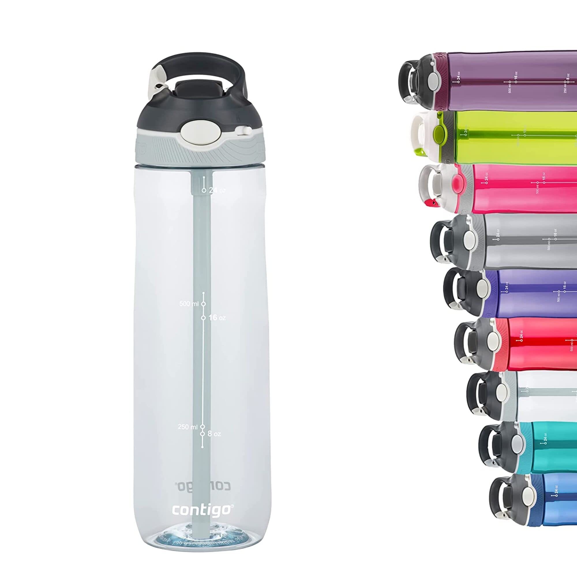 Contigo Ashland Autospout Water Bottle with Flip Straw, Large BPA Free Drinking Bottle, Sports Flask, Leakproof Gym Bottle, Dishwasher Safe, Ideal for Sports, Bike, Running, Hiking, 720 ml — image 1