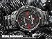 Tonnier Men's Stainless Steel Calendar Watch, Black Unique Case& Red Numbers