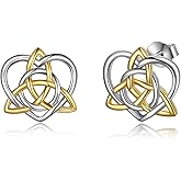 Celtic Stud Earrings Sterling Silver Celtics Jewelry Triquetra Knot Earrings Studs for Women Teen Girls