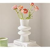 JSPYFITS Modern Glass Vases, 7.87" Tall Four-Layer Glass Vase Bubble Flower Vases Decorative for Home Décor, Decorative White Glasses Table Vase for Wedding Housewarming Gift