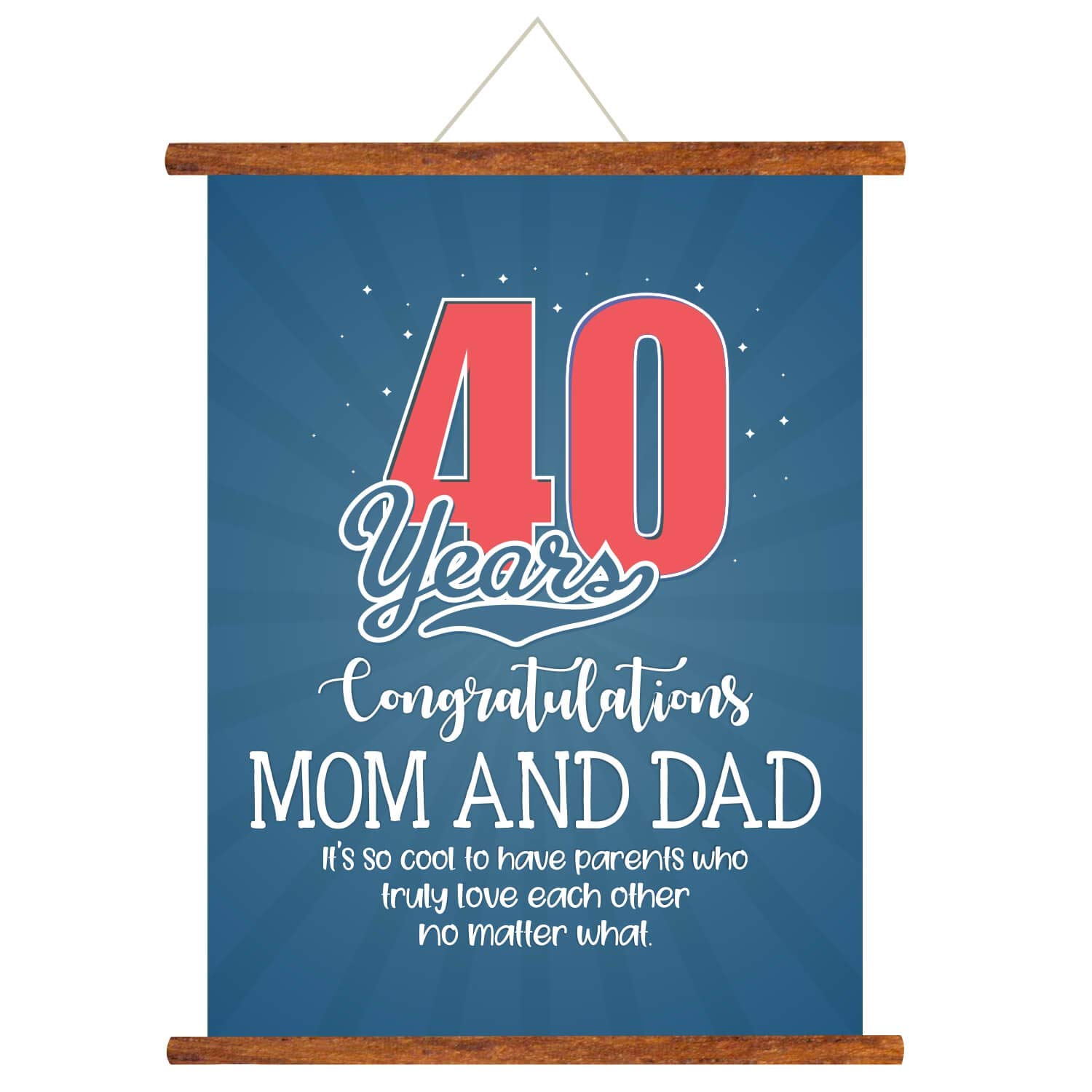 Yaya Cafe Happy 40th For Parents Mom Dad Scroll Greeting Card Poster Congratulations 18 24 Inches Amazon In Home Kitchen