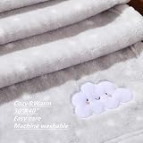 CREVENT Small Fluffy Baby Throw Blanket 75cmx100cm Grey Cloud view 6