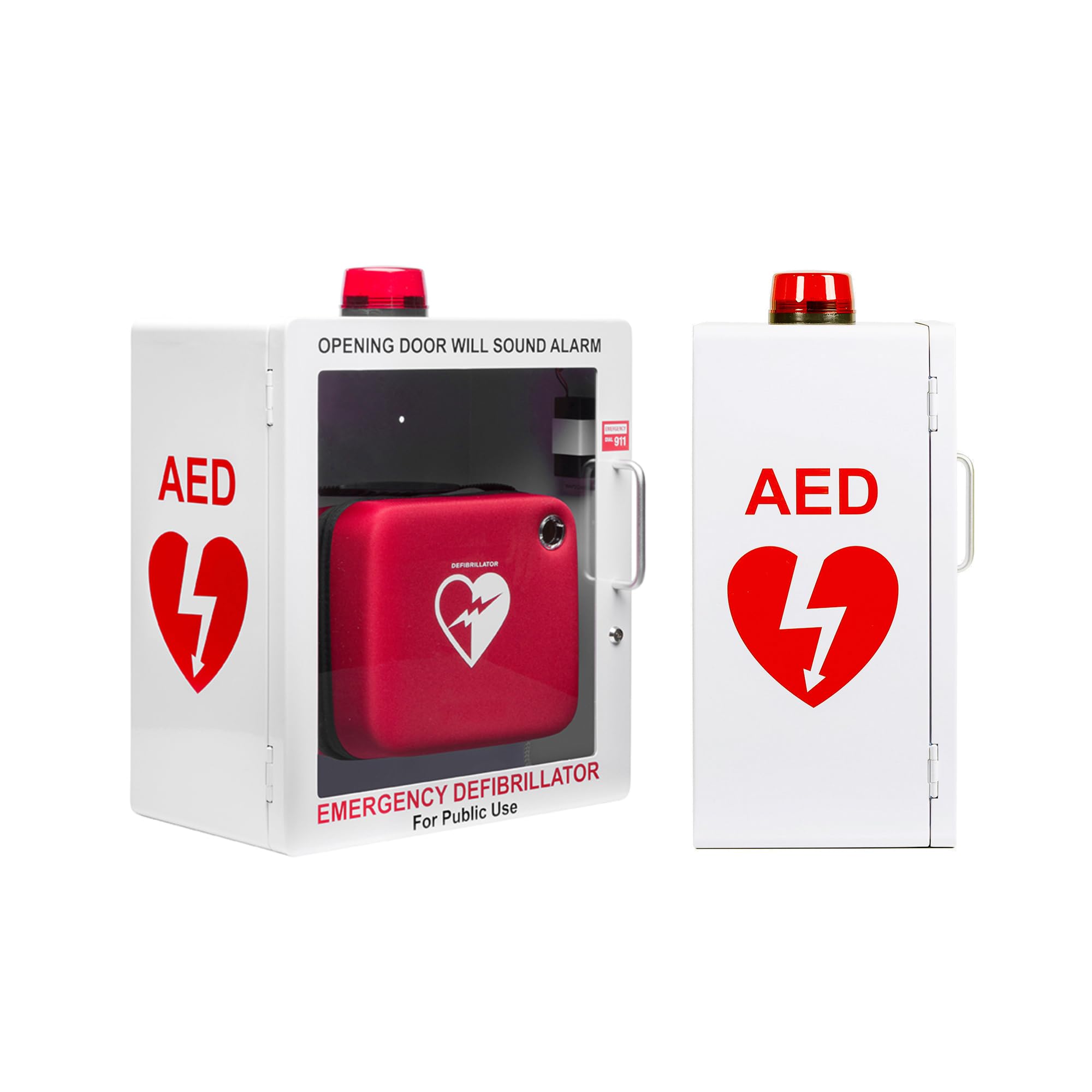 Photo 1 of AED Defibrillator Wall Mount Cabinet | Optional Alarm & Lock | Durable Steel Frame | Fits Most Brands of AED's for Public Spaces or Home (White)(AED NOT Included)
