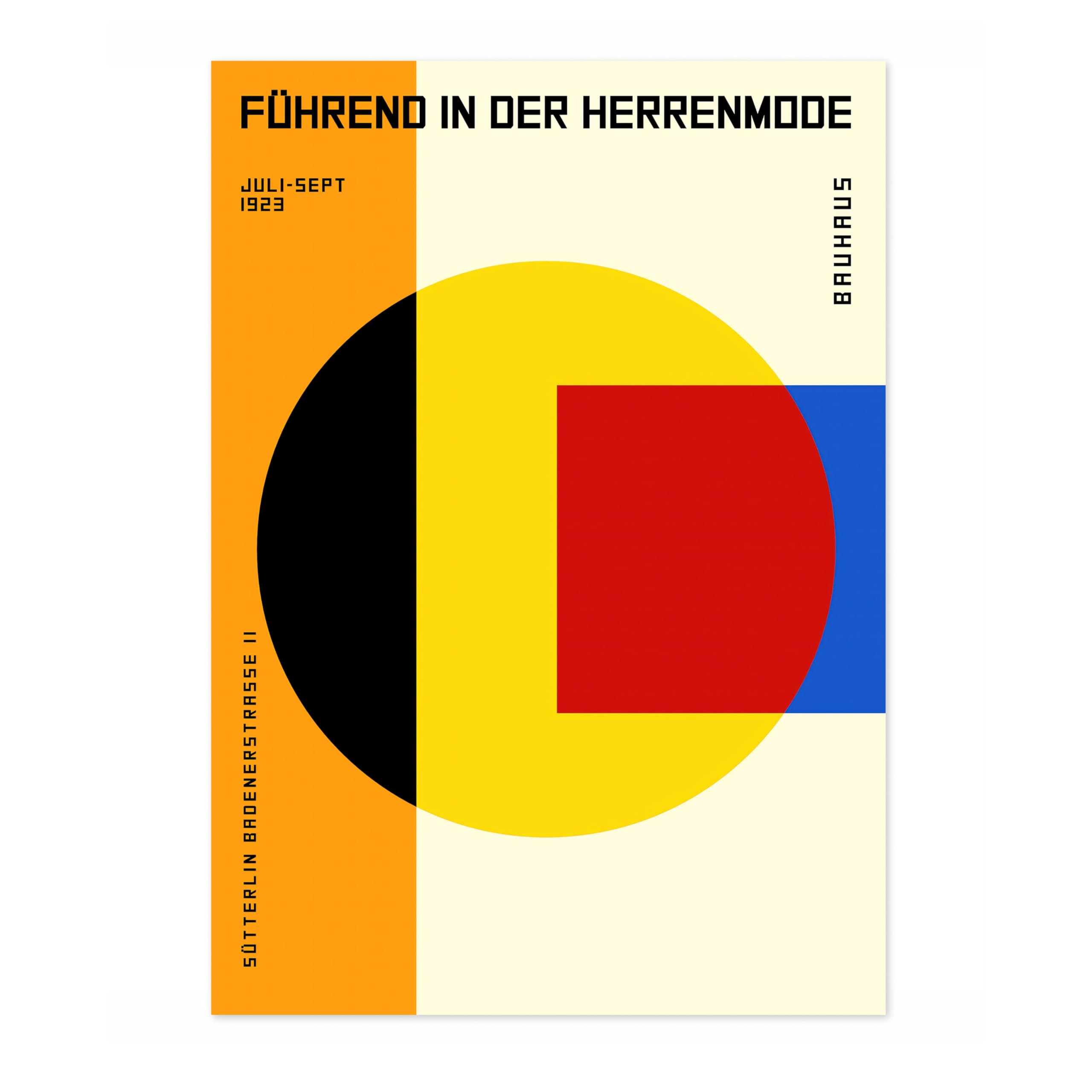Bauhaus 1923 Poster, Bauhaus Print, Framed Abstract Art, Mid-Century Wall Art, Modern Home Decor, Gift Idea, Archival Matte, A5 (Print Only) - 21x14.8cm
