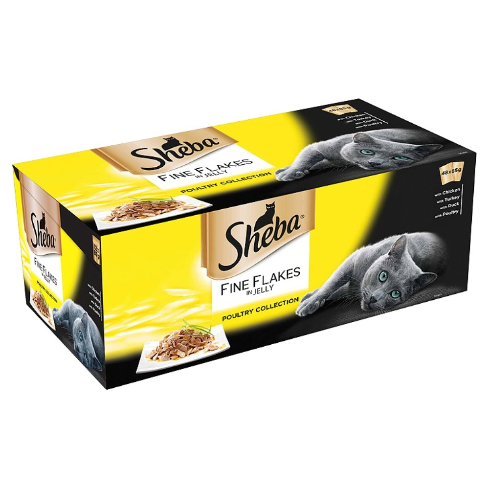 Sheba Fine Flakes Wet Cat Food for Adult Cats, Poultry Collection in