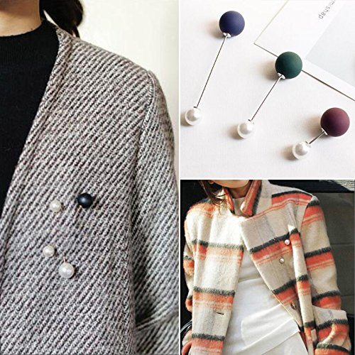 Joyci Brooch Simple Korean Style Coat Pins Cardigan Collar Button DIY Brooch Pin (Style A)