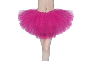 HEWASME Adult Tutu Tulle Skirts for Women,5 Layered Short Tutu,Ballet Cheerleading Girl Cute Skirts,for Cosplay Dance Party Costume