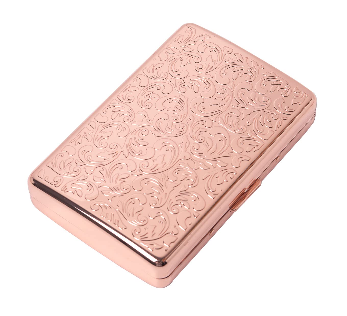 Photo 1 of Classic Vintage Metal Cigarette Case/Storage Box, Can Hold 100’s 16 pcs (Pink Gold)