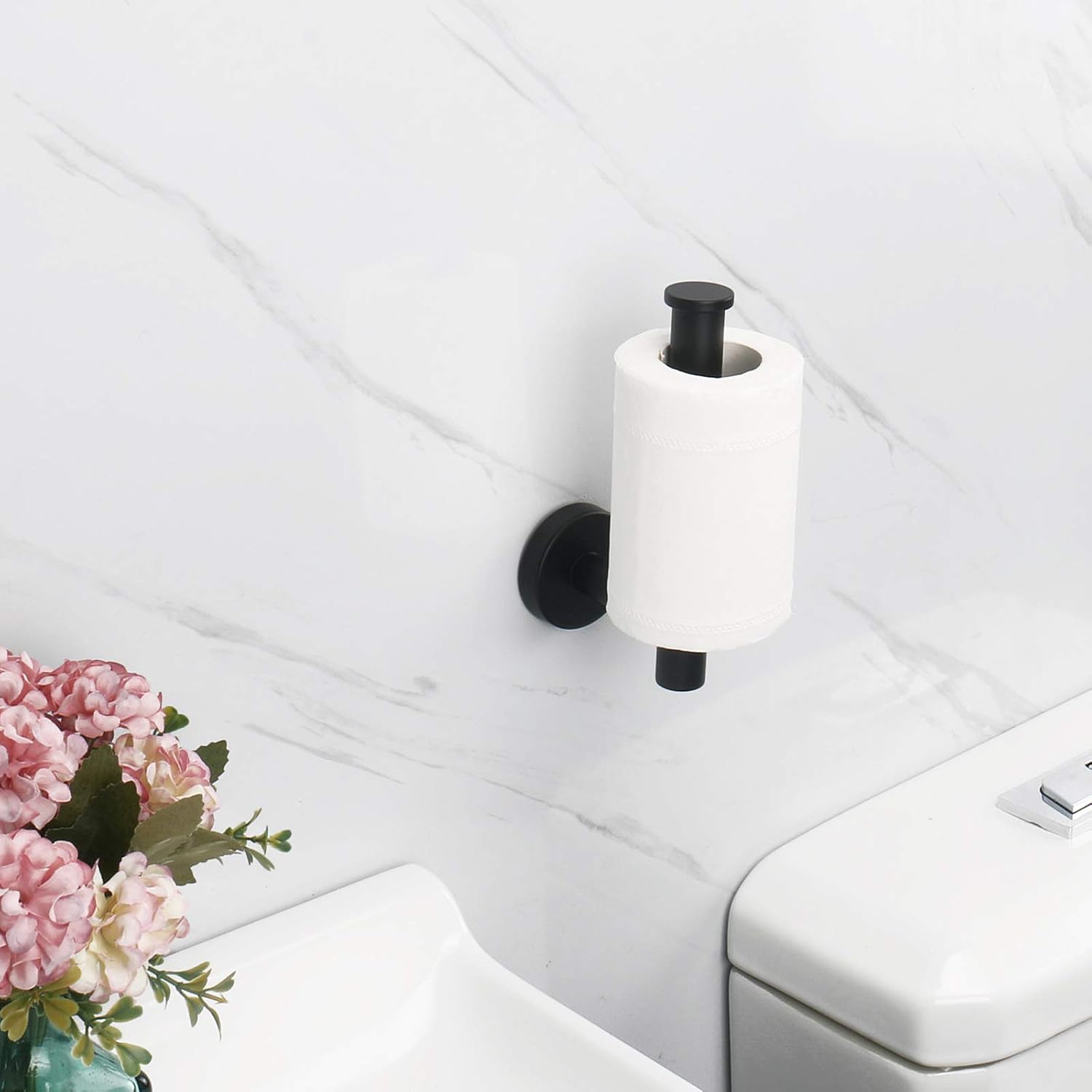 NearMoon Bathroom Toilet Paper Holder, Premium SUS304 Stainless Steel Rustproof Wall Mounted Toilet Roll Holder for Bathroom, Kitchen, Washroom (Matte Black): Kitchen & Dining