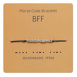 TESTRYE Morse Code Bracelets for Women,BFF Morse