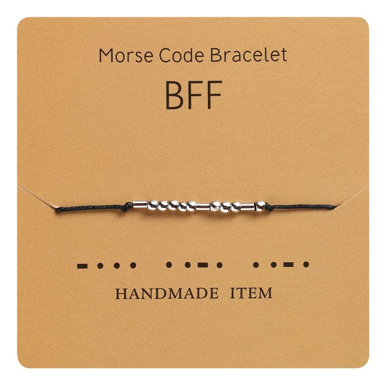 TESTRYE Morse Code Bracelets for Women,BFF Morse