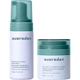 Evereden Fragrance-Free Kids Happy Face Duo - Unscented Multi-Vitamin Face Wash & Face Cream Set - Clean & Vegan Skin Care for Kids 3+ - Moisturizing, Nourishing, & Protective Skin Care Set