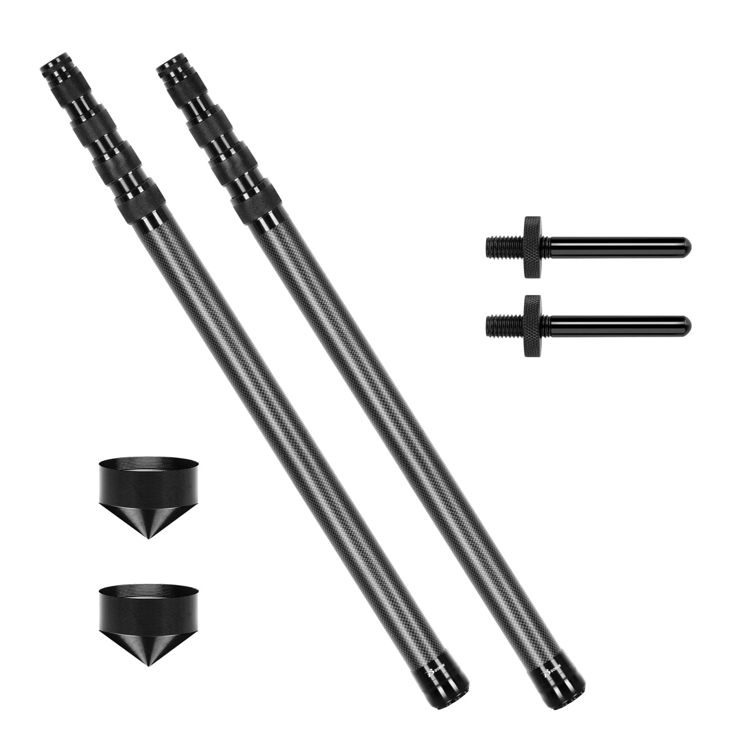 DOBEN Telescopic Tarp Poles Set of 2, Carbon Fiber Telescopic Tent Pole 2.1m Height Adjustable(58-210cm), Lightweight Portable Super Tough Tarp Pole for Tent Fly, Camping, Shelter, Awning