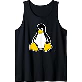 Linux Tux Penguin Mascot Logo Open Source Software Engineer Tank Top