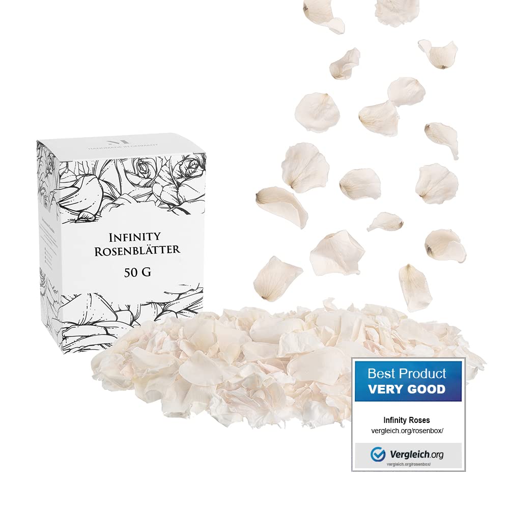Mia Milano rose petals white dried I Valentine's Day decoration gift I Preserved petals (5 years shelf life) Romantic gift for women with rose scent