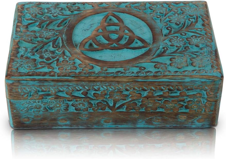 Great Birthday Gifts Handmade Decorative Wooden Jewellery Keepsake Box Jewellery Organizer Treasure Chest Trinket Holder Watch Storage Lock Box 20.32 x 12.7 cms Housewarming Gift