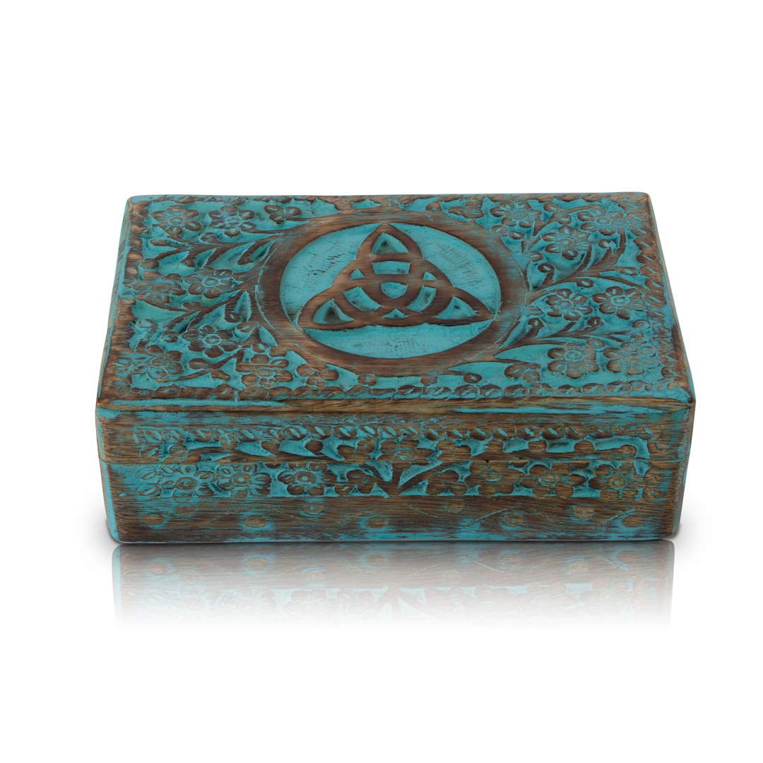 Great Birthday Gifts Handmade Decorative Wooden Jewellery Keepsake Box Jewellery Organizer Treasure Chest Trinket Holder Watch Storage Lock Box 20.32 x 12.7 cms Housewarming Gift