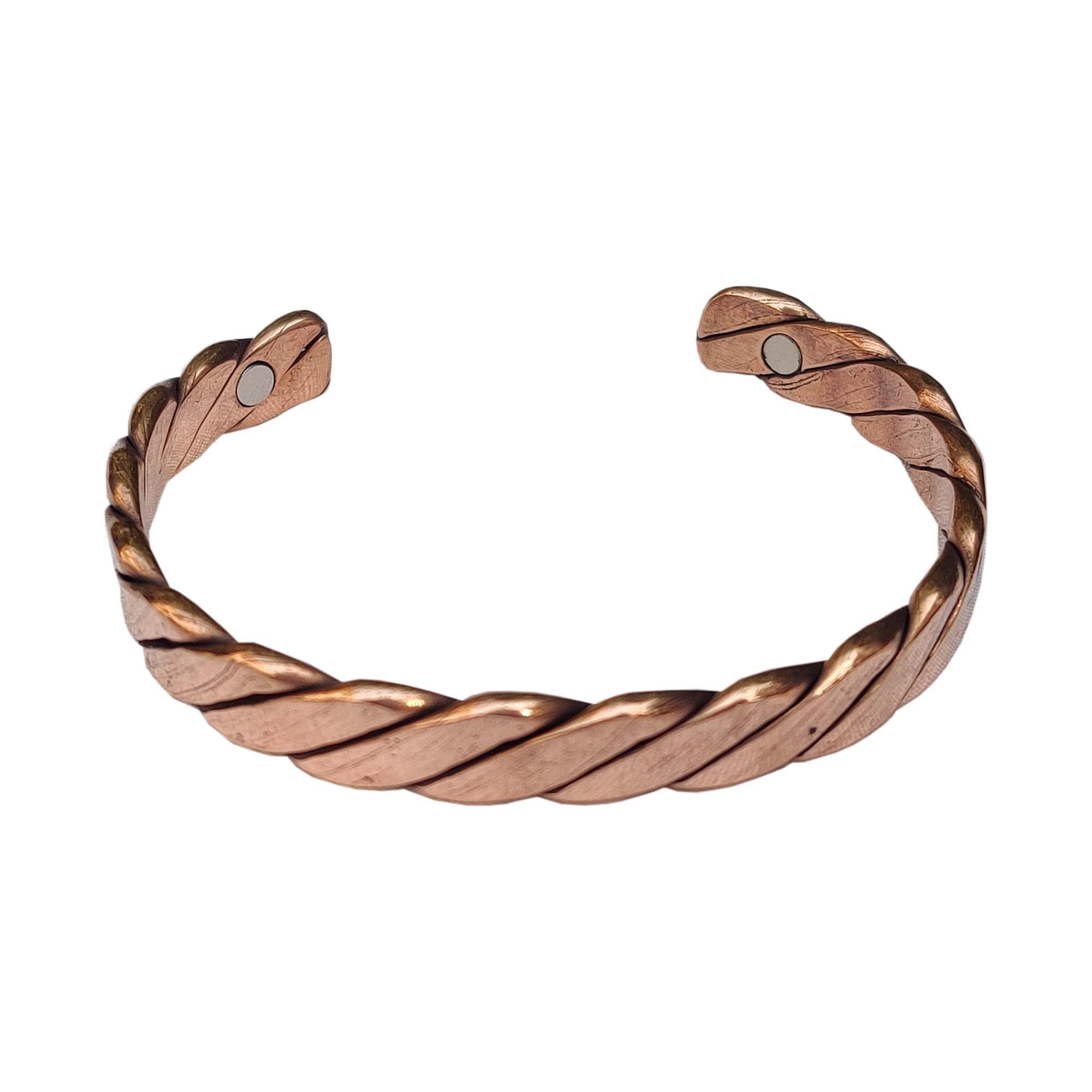 Wonder Care Pure Copper Bracelet For Women and Men Adjustable Copper Bracelet For Men Magnetic Copper Kada with 2 Magnets