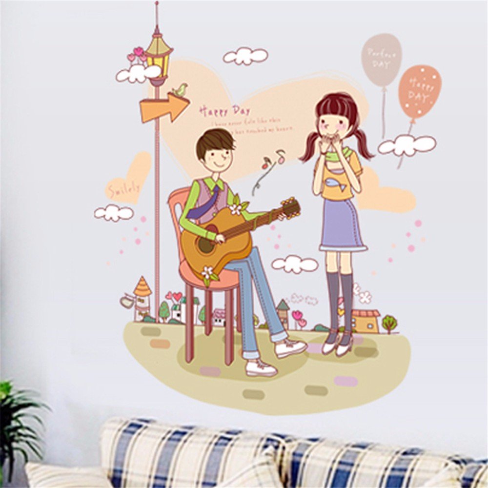 Amazon Com Bomeautify Murals Wall Stickers Cute Couple