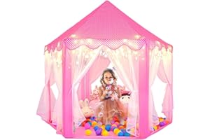 Princess Castle Play Tent Kids Indoor Princess Play Tent Kids Play House Girls Pink Play Tents Toy for Indoor & Outdoor Games